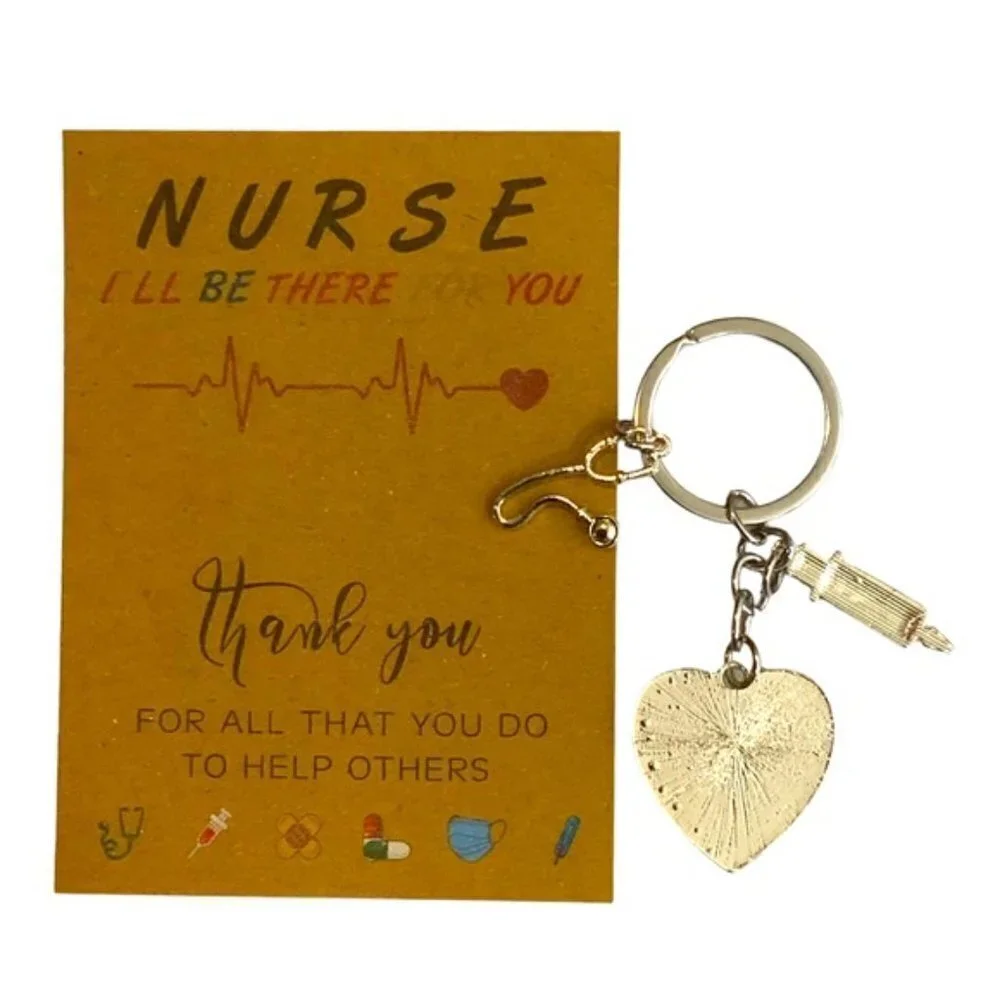 Nurse Keychain Gift Set 3 Pendants with Appreciation Thank You Card RN
